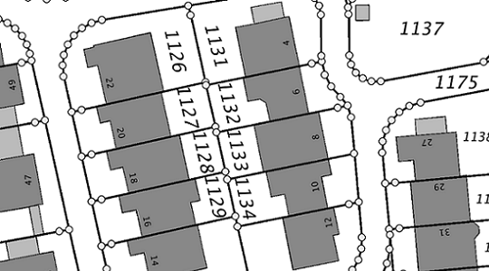 Ausschnitt aus dem Liegenschaftskataster